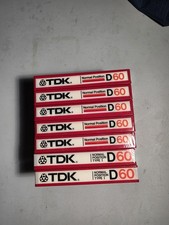 1982  1985 NEW FACTORY SEALED TDK D60 NORMAL BIAS CASSETTE TAPES LOT OF 7 