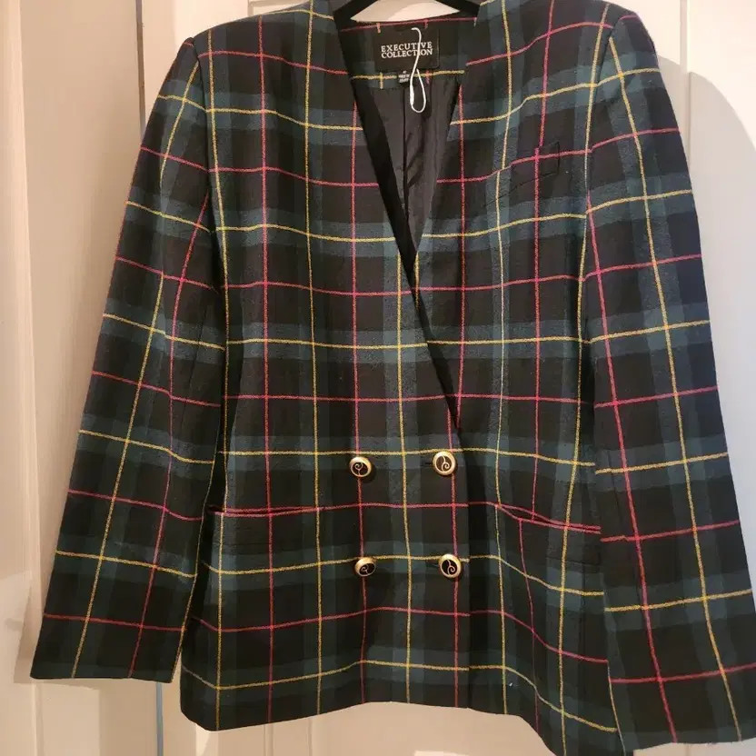 Executive Collection Checked Double Button Jacket… - image 2