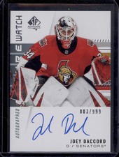 2019-20 SPA Joey Daccord Future Watch Autograph FWA #158 RC Rookie Auto