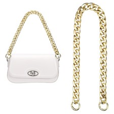 24" Acrylic Purse Chain Handbag Strap with Buckle, Gold, 0.8" Width