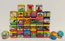 Lot of 30 Fisher Price Peek A Boo Toddler Sensory Blocks-Alphabet Animals & More