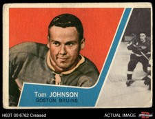 1963 Topps #4 Tom Johnson Bruins HOF 1.5 - FAIR