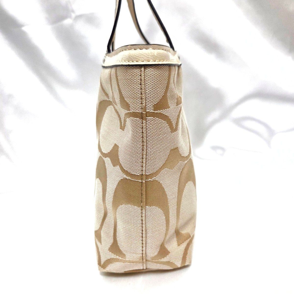 COACH Handbag Tote Bag Signature Canvas Beige 11a thumbnail 4