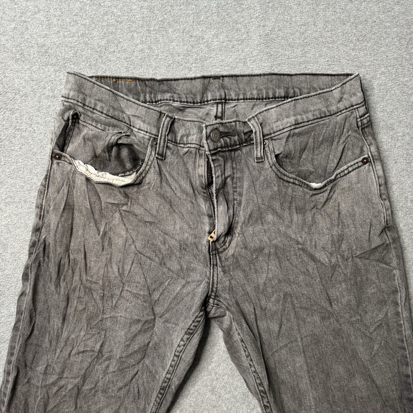 Levis 505 Jeans Mens 32x34 Black Denim Faded Straight Leg American Workwear