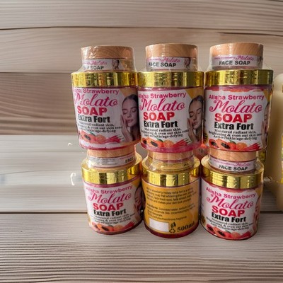 Alisha Erdbeere Molato Whitening Körper & Gesichtsseife mit starkem Aktivator Serum