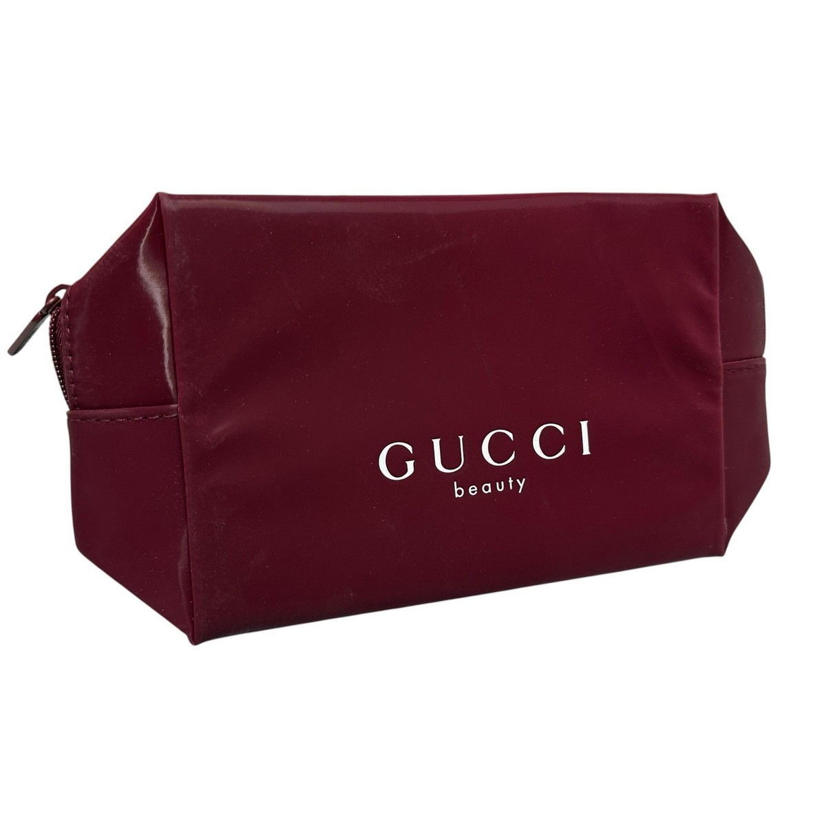 Gucci Makeup Bag Beauty Burgundy Red Glossy Shiny Cosmetic GWP