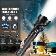 XHP90 Brightest 25000000LM LED Powerful Zoomable Torch Rechargeable Flashlight