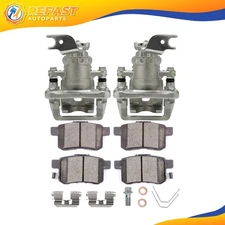 Rear Brake Calipers w/ Ceramic Pads Accessories Kit For 2008-2012 Honda Accord