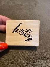 Brand New Heart Wood Mounted Rubber Stamp love Art