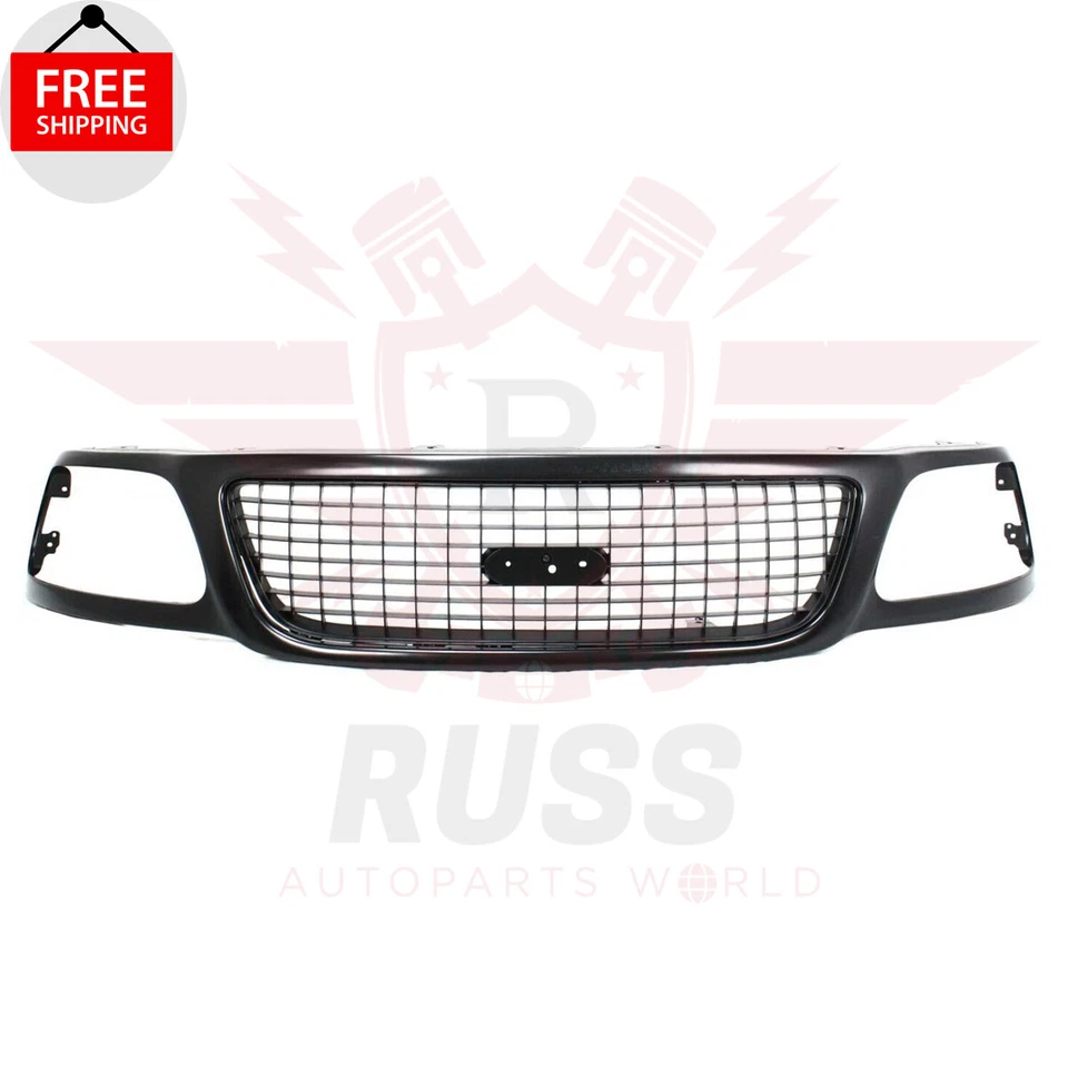 New Front Grille Assembly Matte-Black Fits 1999-2002 Ford Expedition FO1200378 - Imagem 3 de 4
