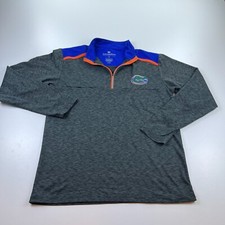 Colosseum Florida Gators 1/4 Zip Pullover Shirt Mens Small Gray Lightweight NCAA