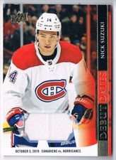 2020-21 UPPER DECK DEBUT DATES JERSEY NICK SUZUKI JERSEY 1 COLOR MONTREAL