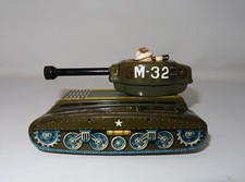 1960's Litho Friction Tin Toy US Army Tank Made in Japan by KO numbered 0125489