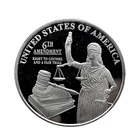 The Bill of Rights Silver Bullion Commemoratives 6th Amendment 1 Oz .999 Silver