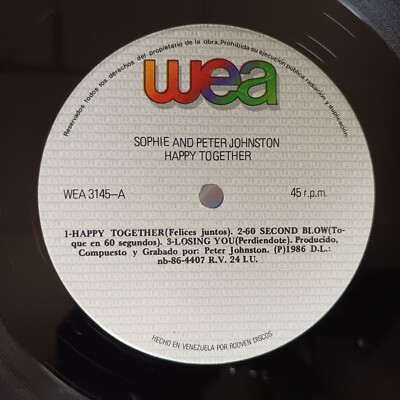 Sophie And Peter Johnston – Happy Together [1986] Vinyl LP