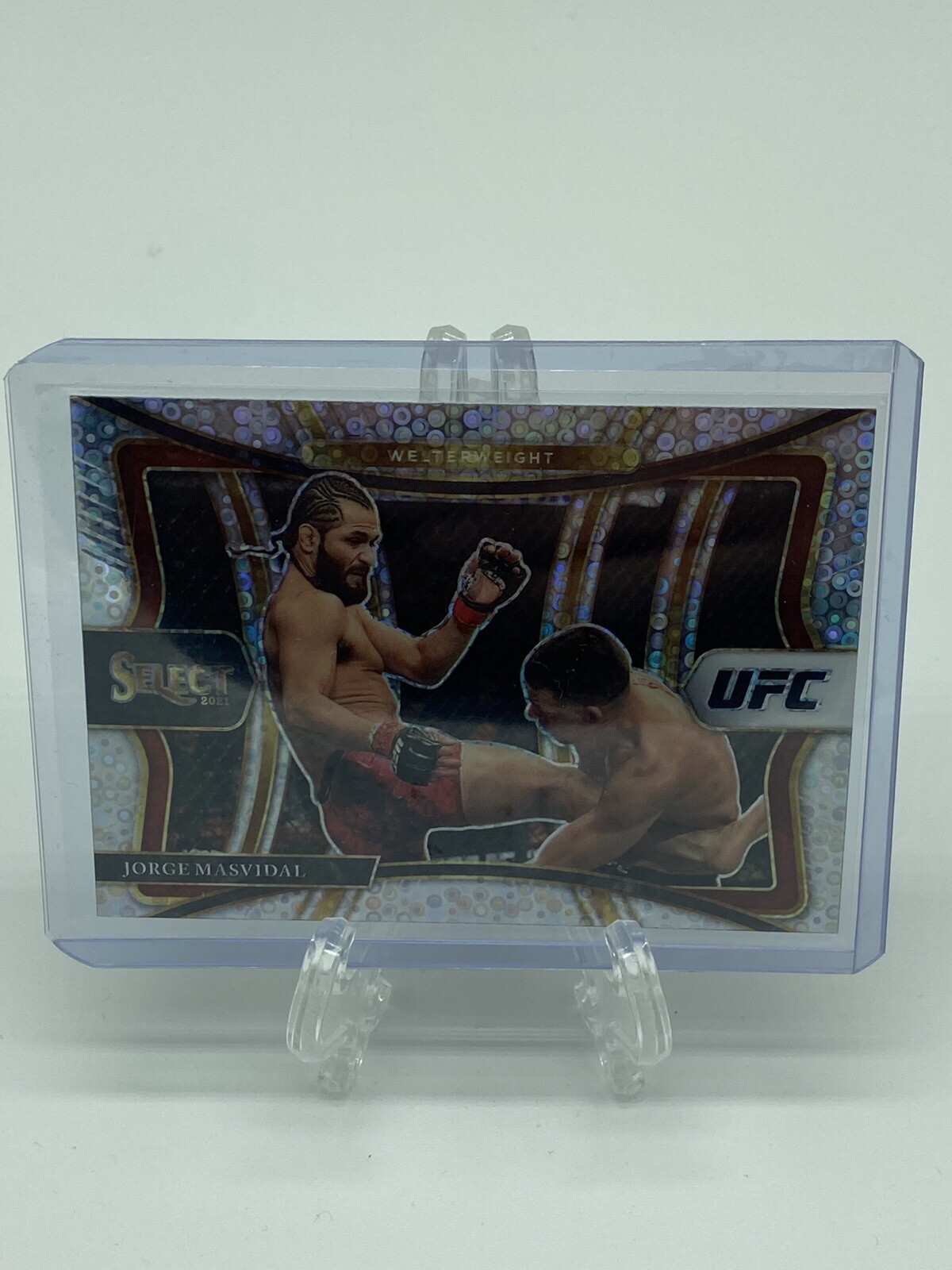 Jorge Masvidal 2021 panini select prizm premier level silver disco