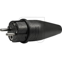 Abl Gummi-Stecker IP44 250V/16A Schwarz