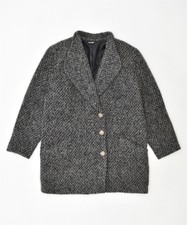 Elena Miro Womens Overcoat Uk 14 Large Grey Flecked Mohair Vintage Os20