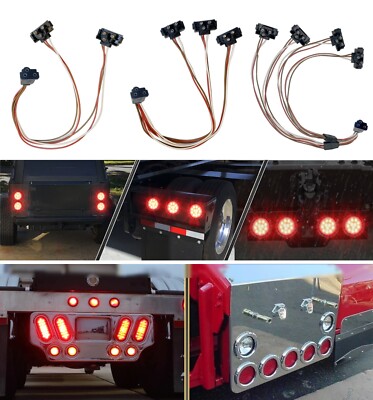 3 Prong Pigtail Wire Plugs for 4'' Round, 6'' Oval Trailer Stop Turn Tail Lights
