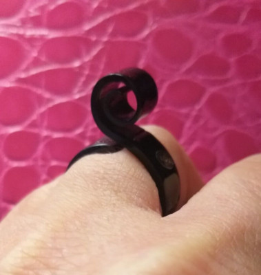 Luxus Tous Ring black Reddy 1,75 cm innen Verpackung +Beutel Logo 925 Unikat ''S''