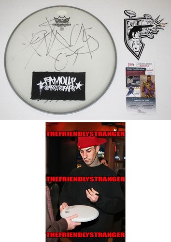 Rare TRAVIS BARKER signed"FAMOUS" Drumhead BLINK 182 Proof JSA COA Autographed