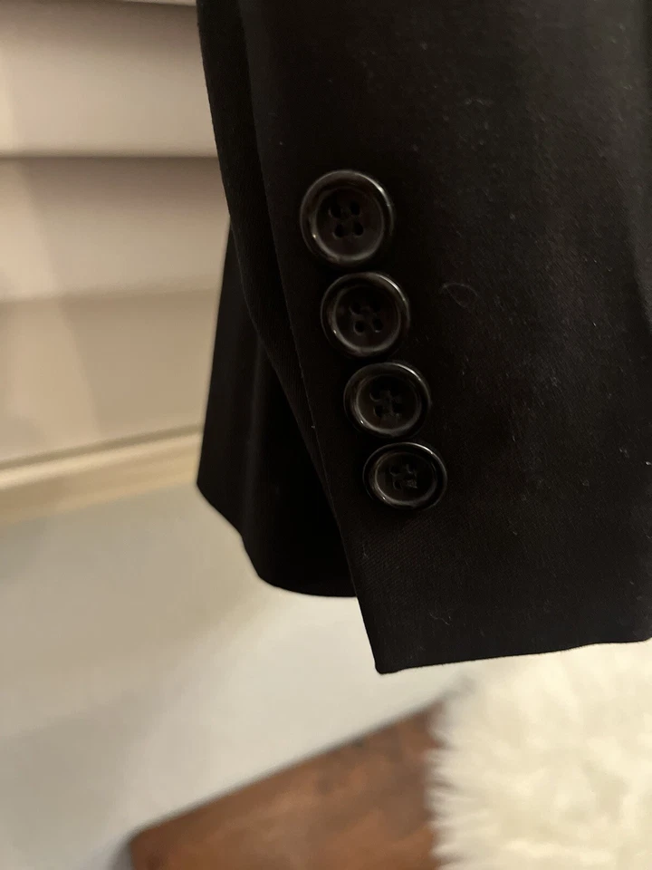 Terno masculino Caravelli preto com calça frontal plana dois botões ajuste fino 34 28W, 30L - Imagem 3 de 4