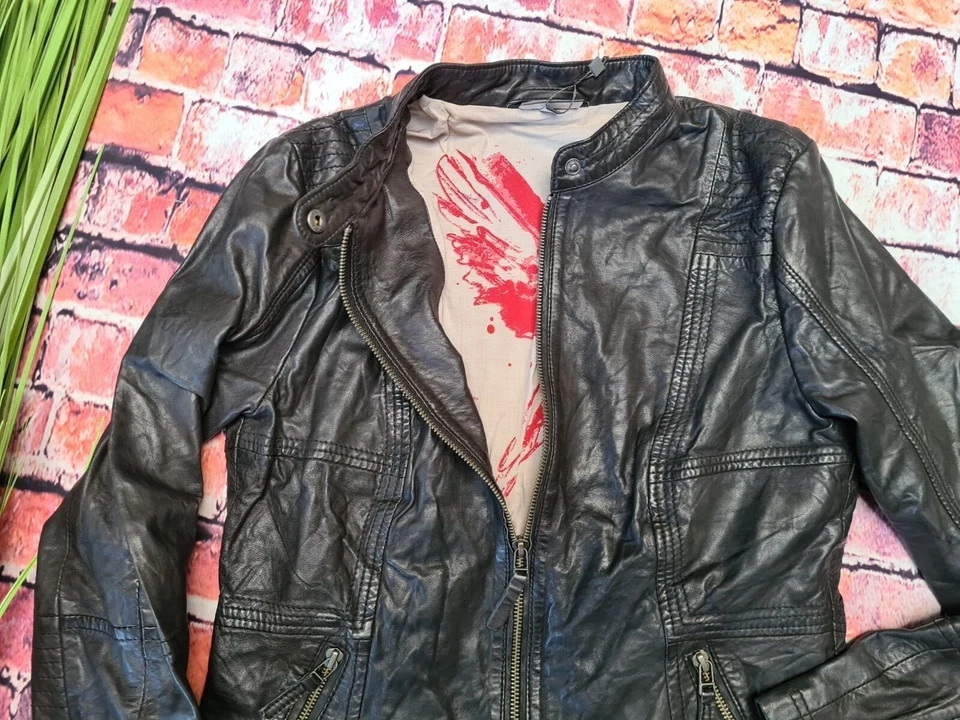 Street one Lederjacke Bikerjacke Jacke Damen Gr. 38 Schwarz (555) NEU - Bild 2 von 3