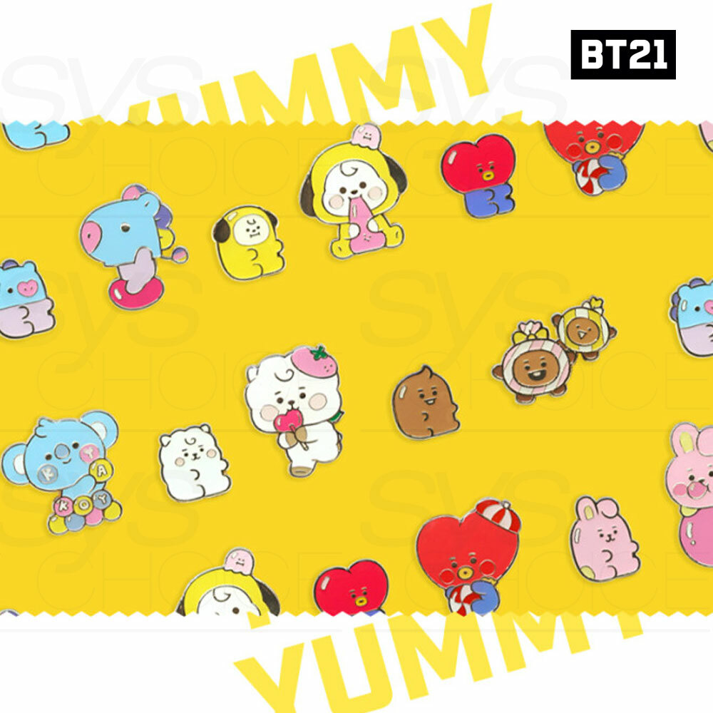 BTS BT21 Official Authentic Goods Baby Metal Pin Badge Jelly Candy