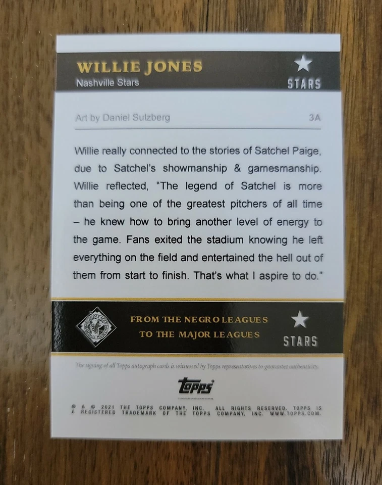 Topps X Nashville Stars Willie Jones 2021 autógrafo SSP RC Country Star Foto 2 de 2