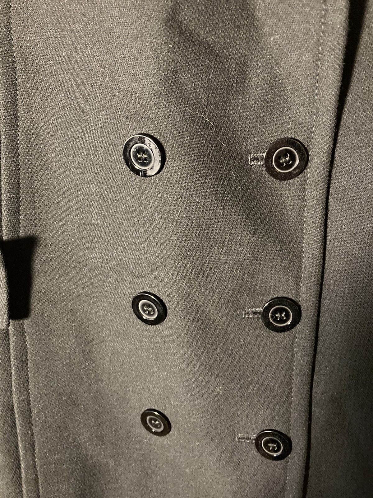 Cappotto vintage Yves Saint Laurent Encore 10 bottoni doppio seno tutto in lana nero taglia 6