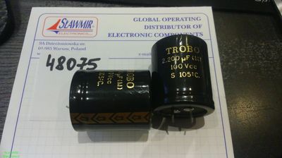 Trobo 2200uF100V 105C 35x40 ERS100SU2200 Einrastend Elektrolyt Kondensator 2pcs