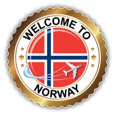 Norway Golden Welcome Label Car Bumper Sticker Decal