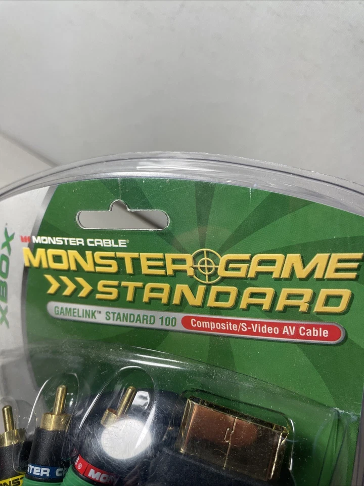 Original XBOX Monster Composite / S-Video AV Cable 6’ Gold Plated New Sealed - Image 3 of 4
