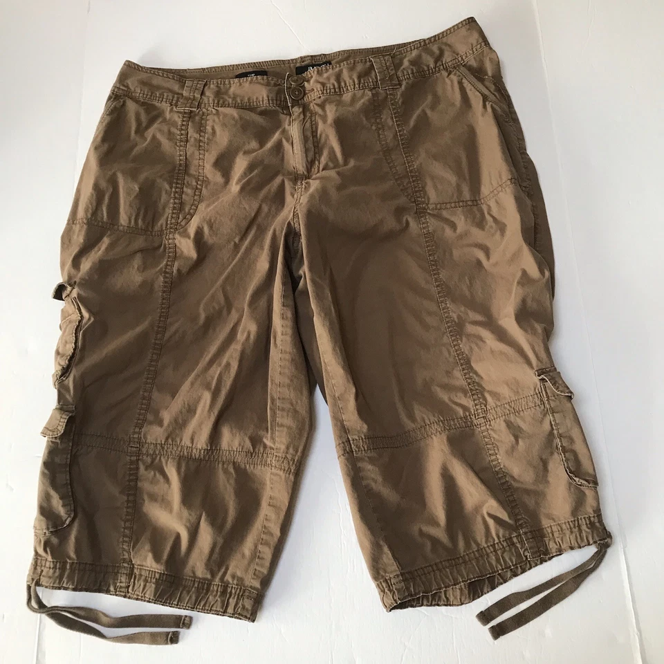 ana Cargo Capris Womens 18W Brown Crop Utility Hiking Gorp Rave Y2K - Image 4 of 4