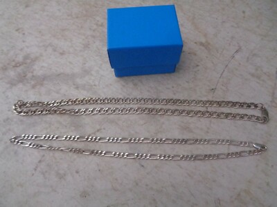 Pair of 18'' Stainless Steel Necklaces Unisex ? Chain Look Designs Hardly Worn 