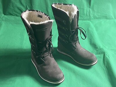 HELLY HANSEN Hedda Lace-Up Leather Winter Boots Brown Leather Women s SZ US 7/38