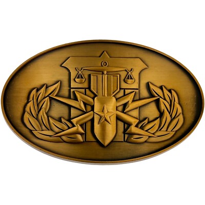 Hazardous Devices Technician HDT belt buckle Antique Gold