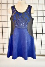 Hanna Banana Black Blue Sequins girls Fancy dress Size 8 On Sale df