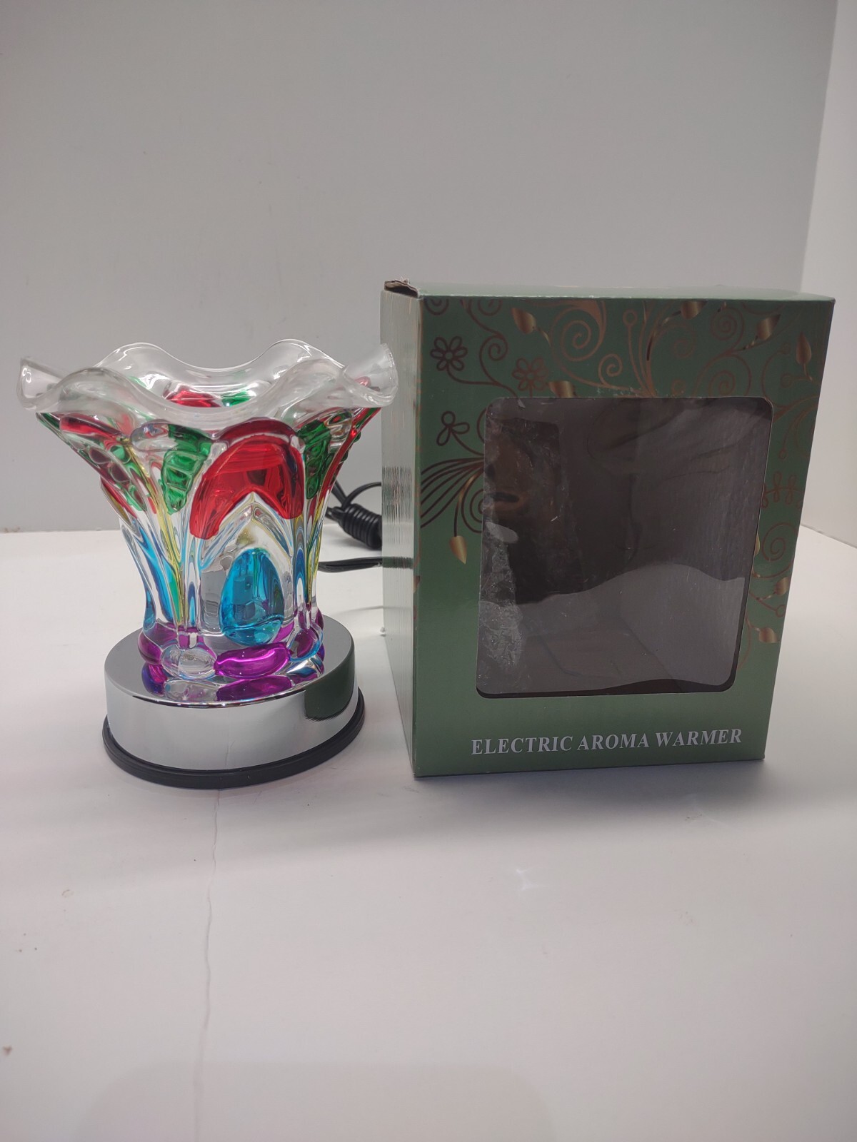 Multi color glass aroma fragrance lamp FREE 15ml oil 142Y eBay