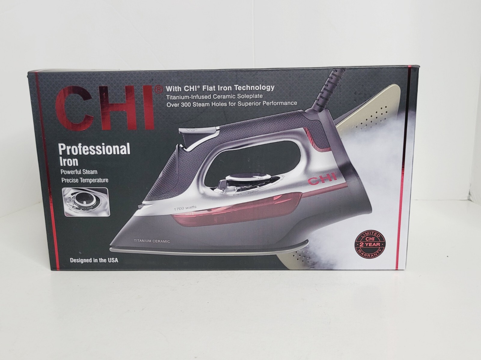 chi steam iron for clothes with titanium infused ceramic soleplate
