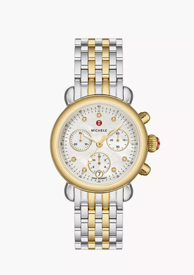 NEW Michele CSX 36 Two Tone Diamond MOP Dial MWW03C000522 Ladies 36mm Watch