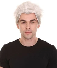 Men White Short Slicked-back Wig Cosplay The Terminator Halloween Party HM-1070