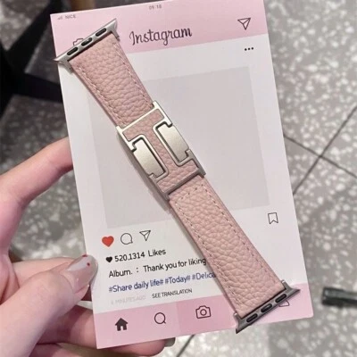 Women Leather Strap for Apple Watch Series 10 46mm 42mm Magnetic Band 9 8 7 6 5