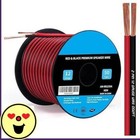 Cable de altavoz calibre 12, 50 pies, 12/2 AWG CCA, cable negro rojo, cremallera