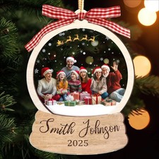 Acrylic Personalized Family Ornament for Christmas, Custom Names Holiday Tree