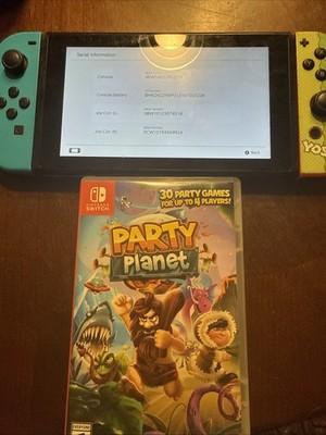 WORKING Nintendo Switch Console with Broken Joy Cons and Party Planet Game Lot