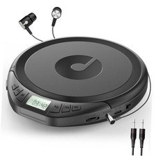 Portable CD Player with Earphones, CD Discman for Car Home  LCD H-01 Black