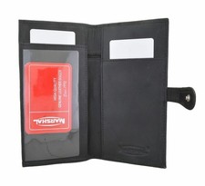 Genuine Leather Basic Checkbook Holder with Snap Closure 157