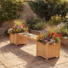 3-in-1 Outdoor Planter Box with Bench