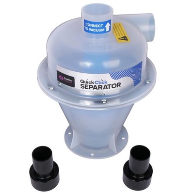 Quick Click Dust Collection Cyclonic Separator for Wet/Dry Vacuums + 2 Adapters